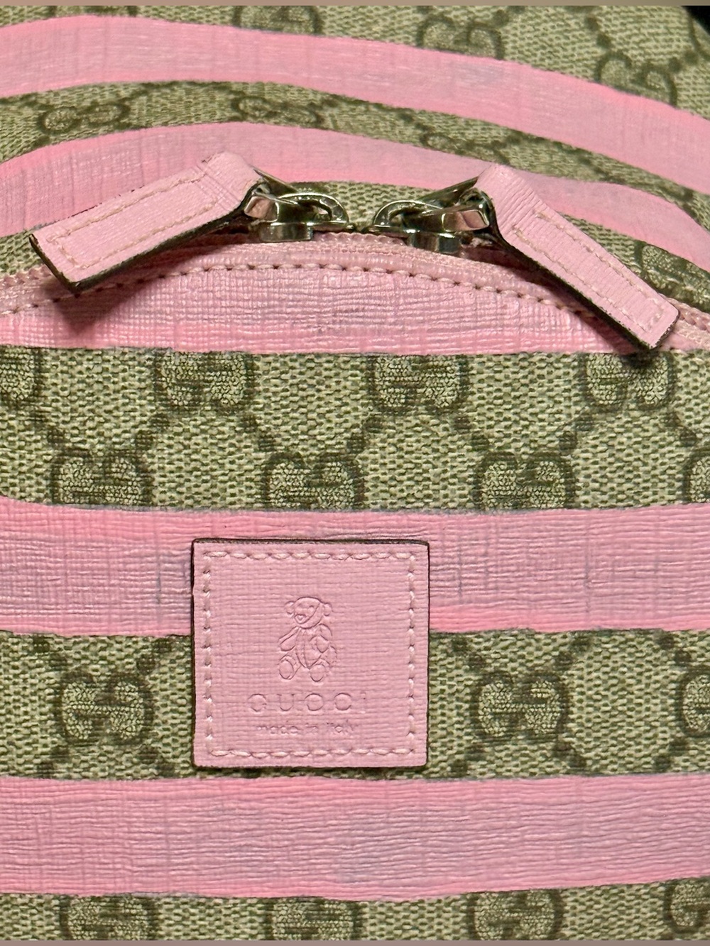 GUCCI w/COA Euc Kids Striped GG Supreme Canvas Backpack - Picture 3 of 17